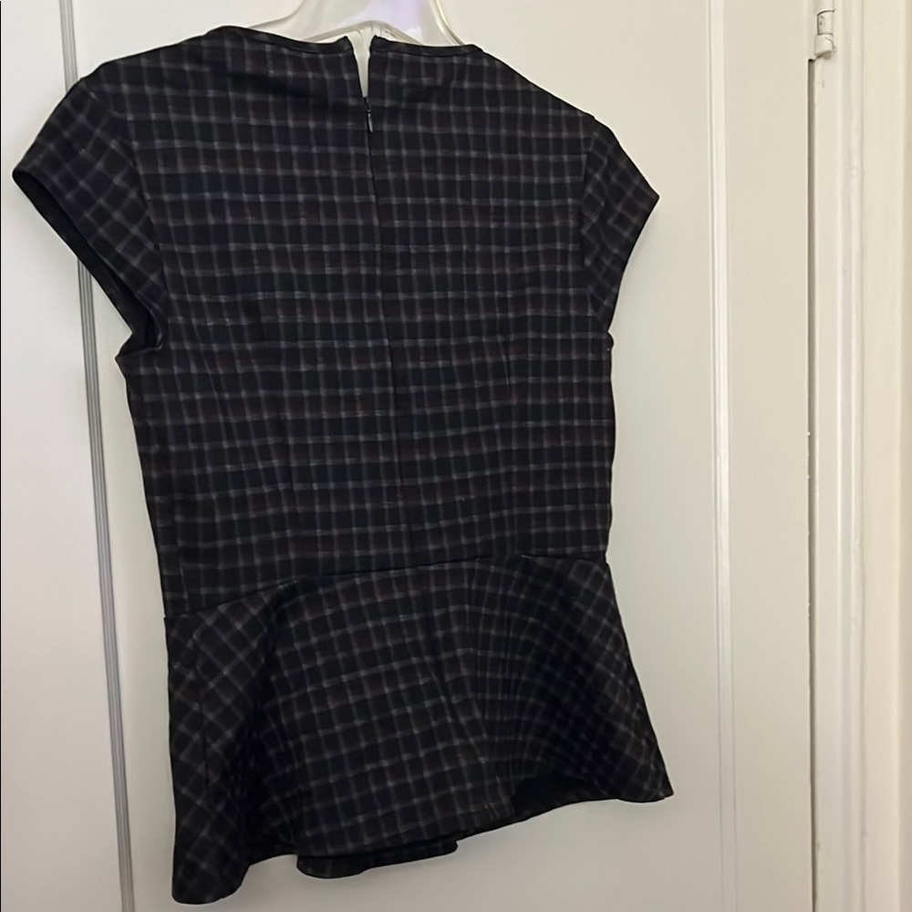 New york & company Women's Dark Plaid Blouse size: M - Picture 4 of 5
